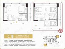 自贸环球公馆C户型户型图