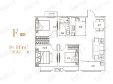 新滨湖·上湖龙居3室2厅1卫户型图