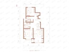 西山国际城2室1厅1卫户型图