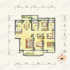 华润置地中央公园C8号楼二单元1号房户型图