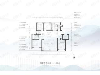 碧桂园凤凰城145㎡-三室两厅三卫户型图