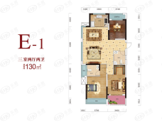 新湖巴山春晓3室2厅2卫户型图