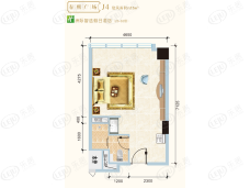 春熙广场公寓J4户型户型图