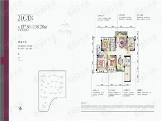 金侨印象湘江21C/D户型户型图