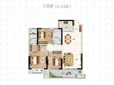 禹州建业春天里3室2厅2卫户型图