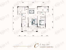 润和谷山郡3室2厅2卫户型图