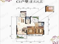 联发君悦兰亭2室2厅2卫户型图