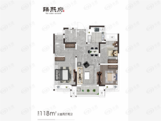 臻熙府三房118㎡户型户型图