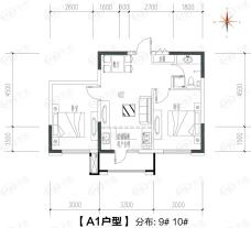 温莎小镇2室1厅1卫户型图