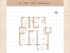 奥体紫兰园3室2厅2卫户型图