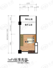 桂盛广场1室1厅1卫户型图