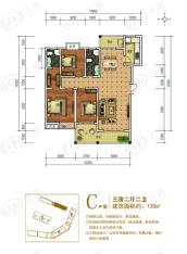 金域华府3室2厅2卫户型图