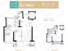 保利林语溪98平方米户型户型图