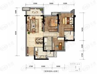 鸿通伴山半岛A户型图