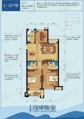 台州湾·月湖雅苑3室2厅2卫户型图