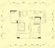 鹏基万林湖2室2厅2卫户型图