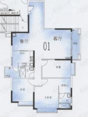 山水庭苑G5栋3-6层01单元户型图