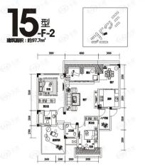 润扬双河鹭岛2室2厅2卫户型图