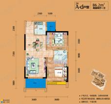 玉龙湾天骄广场2#楼 A-d户型户型图