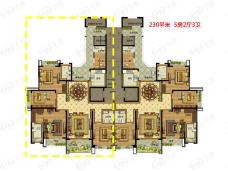 雅居乐滨江国际玺庭系230平米户型户型图