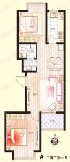 荣盛湖畔郦舍2室2厅1卫户型图