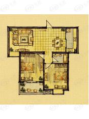 福星新城三期房型: 二房;  面积段: 87 －97 平方米;
户型图