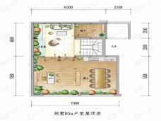 金地风华别墅B3a户型顶层户型图