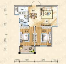 恒基金鼎皇庄2室2厅1卫户型图