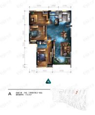 柏庄观邸A户型 3室2厅2卫户型图