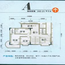凤凰世纪家园(一期)房型: 三房;  面积段: 160.21 －174.51 平方米;户型图