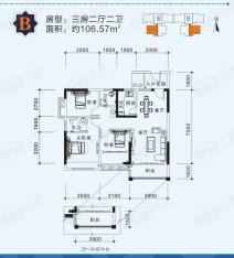 柳工颐华城1#B户型户型图