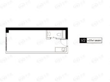 万科云城V2户型-37㎡户型图