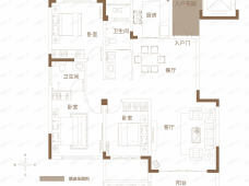 翡翠誉园3室2厅2卫户型图