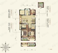 中南白马湖壹号3室2厅2卫户型图