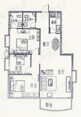 澳城3室2厅2卫户型图