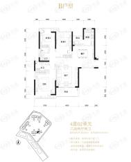 海伦春天3室2厅2卫户型图