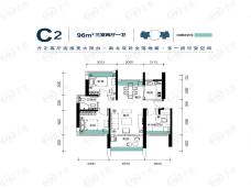 三亚棕榈滩C2户型户型图