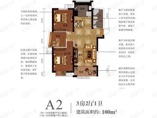 上峰上城珺邸A2户型户型图