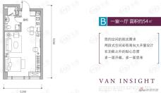 悦泰湾里1室1厅1卫户型图