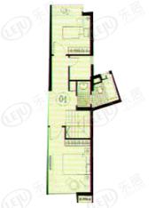 瑞虹新城二期二房型: 复式;  面积段: 100 －150 平方米;户型图