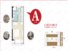 正商林溪铭筑1室1厅1卫户型图