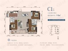 国投水木十里春风12#、14#栋 C1户型户型图