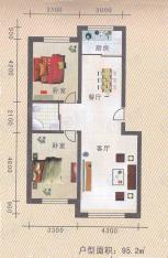 桃园新村2室2厅1卫户型图