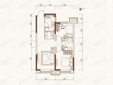 橡树湾2室2厅1卫户型图