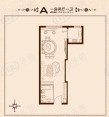 锦绣大地城A户型47.92平米/47.21平米户型图