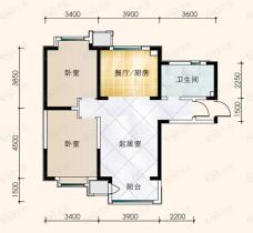 大地十二城二室二厅一卫户型图