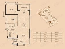 佛山恒大城3室2厅1卫户型图