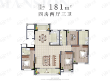 金湾1号4室2厅3卫户型图