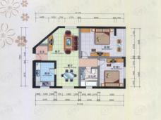 嘉莱假日2室2厅1卫户型图