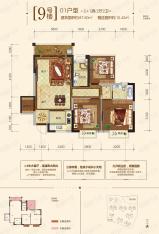 江宇都会明珠9号楼01户型户型图